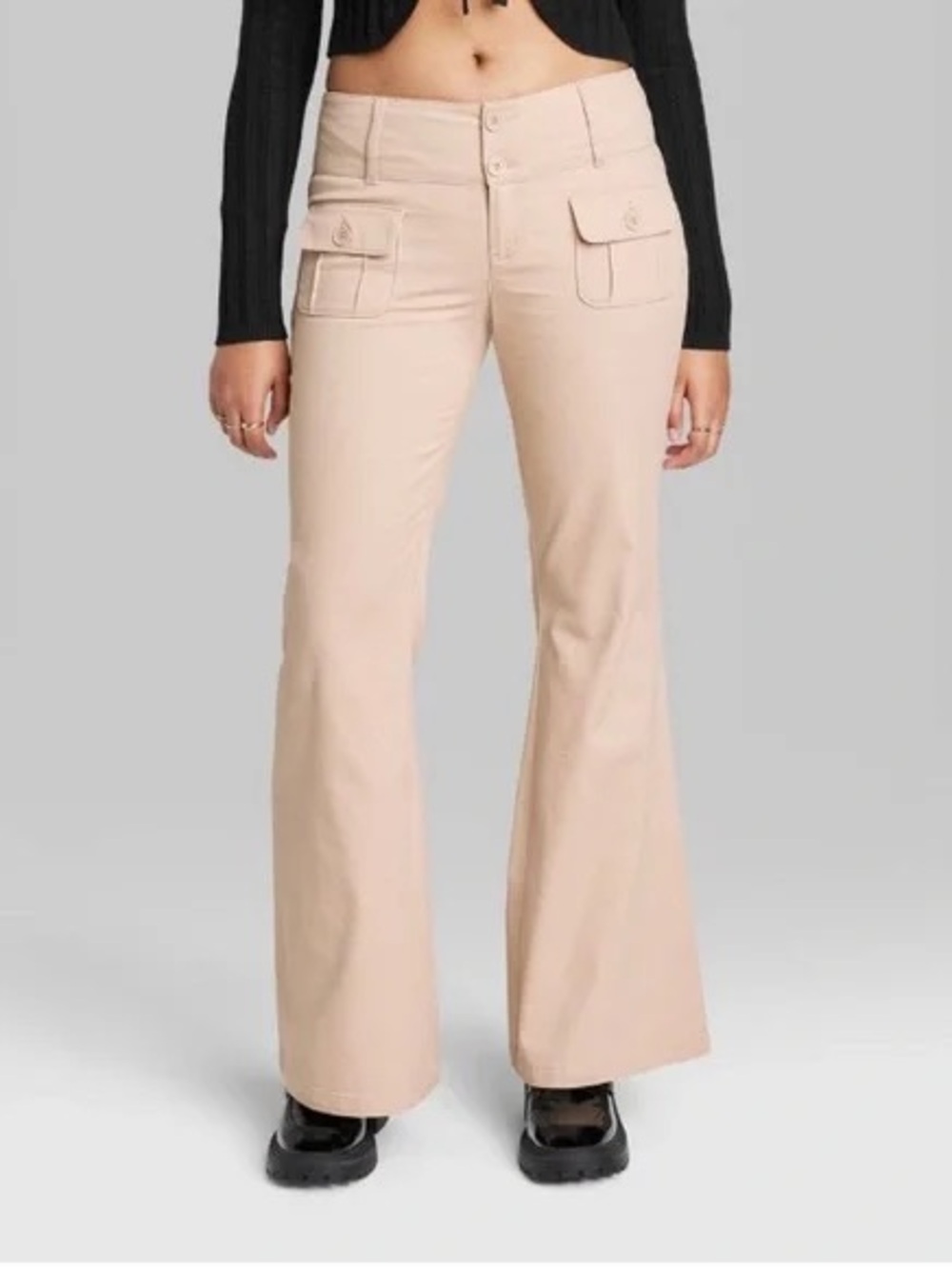 Wild Fable tan low-rise flare chino pant